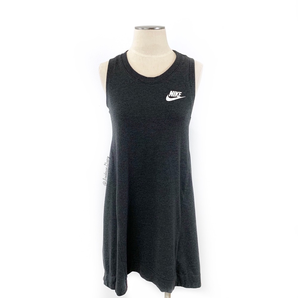 Nike- Charcoal Gray Racerback Sweatshirt Dress S